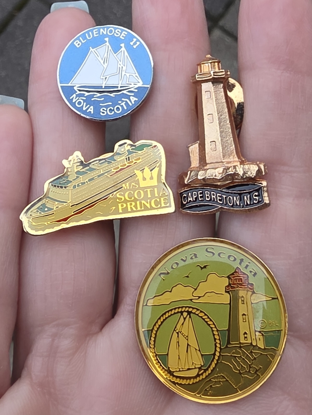Lot of 4 Nova Scotia, Canada Souvenir Lapel Pins
